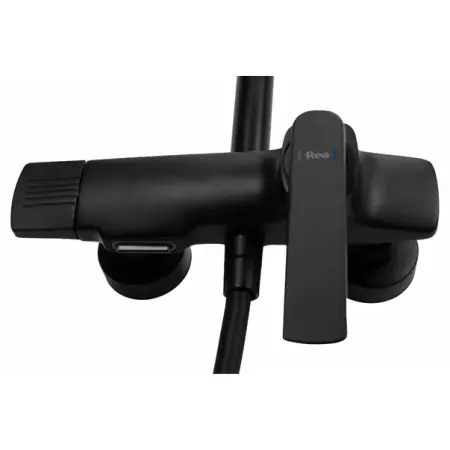 Coloana de dus cu baterie monocomanda negru mat Rea Rebel [1]