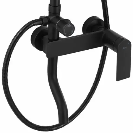 Coloana de dus cu baterie monocomanda negru mat Rea Storm cu pipa lunga [1]