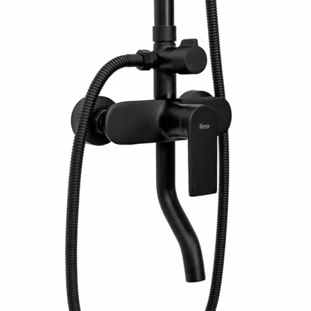 Coloana de dus cu baterie monocomanda negru Rea Verso [5]