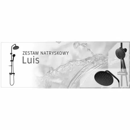 Coloana de dus cu baterie monocomanda Rea Luis negru mat [9]