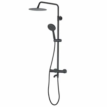 Coloana de dus cu baterie monocomanda Rea Lungo negru mat cu termostat [1]