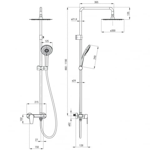 Coloana de dus cu baterie termostatata Deante Agawa [2]