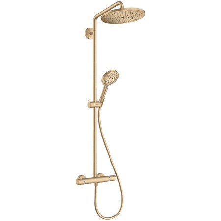 Coloane de dus - Coloana de dus cu baterie termostatata, Hansgrohe, Croma Select S, cu bara si suport dus, bronz periat