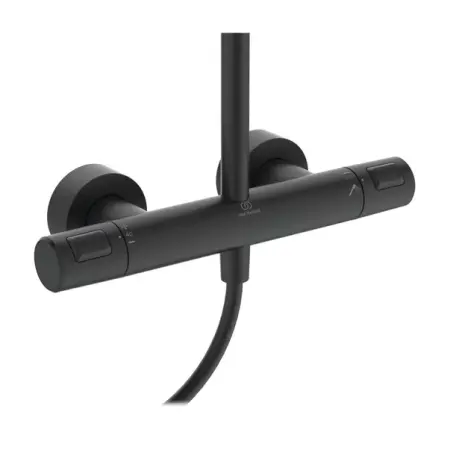 Coloana de dus cu baterie termostatata negru mat Ideal Standard IdealRain Ceratherm T25 furtun dus 160 cm [2]