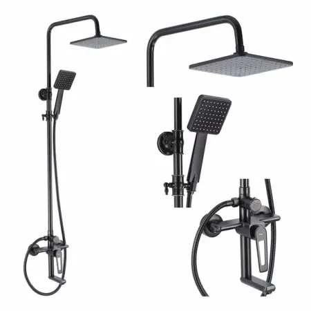 Coloana de dus cu pipa cada Rea Blade Old negru mat [2]