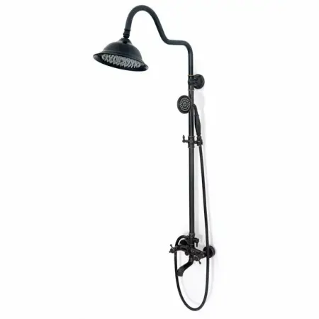 Coloane de dus - Coloana de dus cu pipa pentru cada Rea Retro negru mat