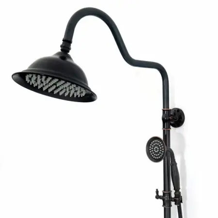 Coloana de dus cu pipa pentru cada Rea Retro negru mat [2]