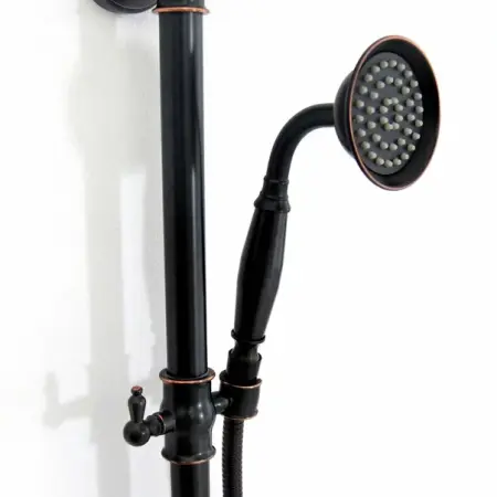 Coloana de dus cu pipa pentru cada Rea Retro negru mat [4]