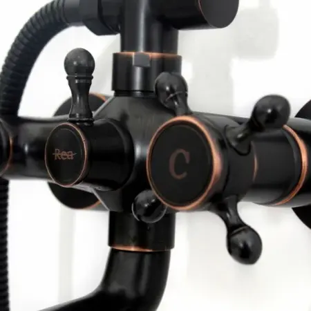 Coloana de dus cu pipa pentru cada Rea Retro negru mat [7]