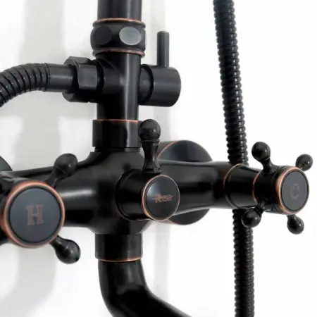Coloana de dus cu pipa pentru cada Rea Retro negru mat [8]