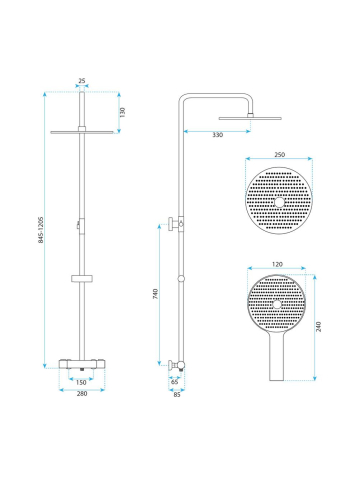 Coloana de dus cu termostat Drop titan [9]