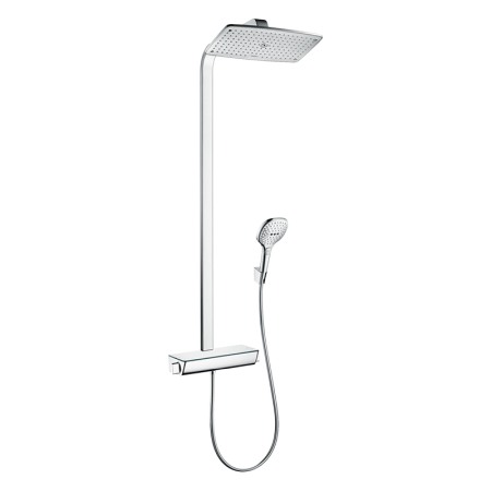 Coloane de dus - Coloana de dus cu termostat, Hansgrohe, Raindance Select E 360, cu cap fix si mobil, crom