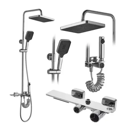 Coloana de dus cu termostat Rea Helix crom lucios plus dus igienic [2]