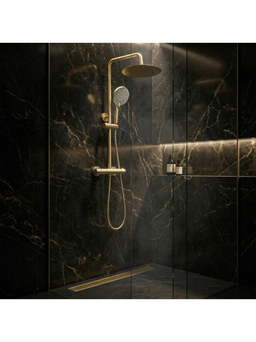 Coloana de dus cu termostat Rea Lungo auriu periat [4]