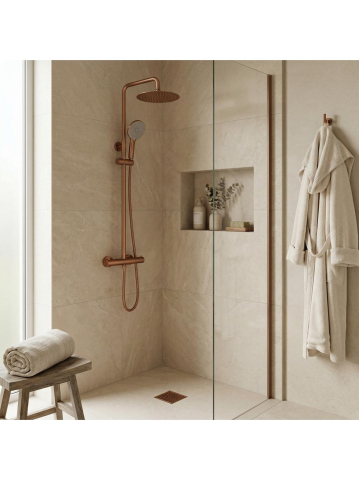 Coloana de dus cu termostat Rea Lungo cupru periat [2]