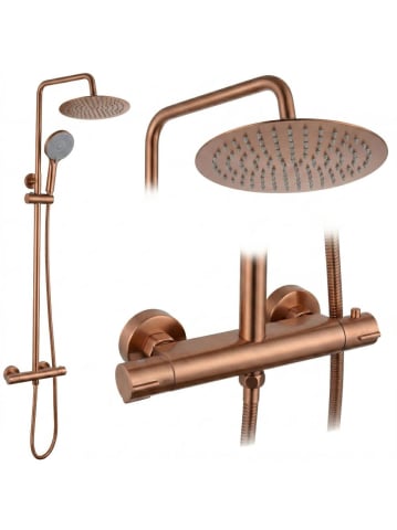 Sisteme de dus - Coloana de dus cu termostat Rea Lungo cupru periat