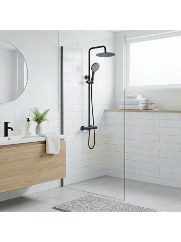 Coloana de dus cu termostat Rea Lungo negru [2]