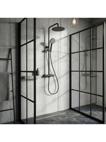 Coloana de dus cu termostat Rea Lungo negru [3]