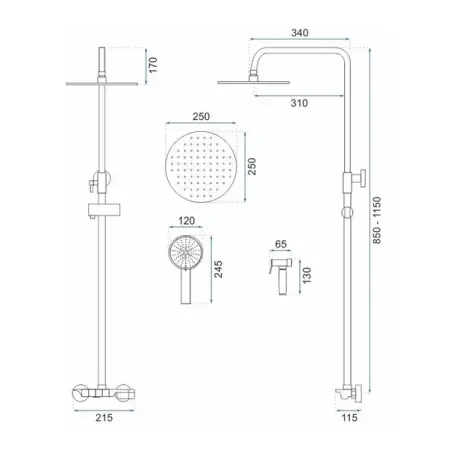 Coloana de dus cu termostat Rea Max crom lucios plus dus igienic [8]