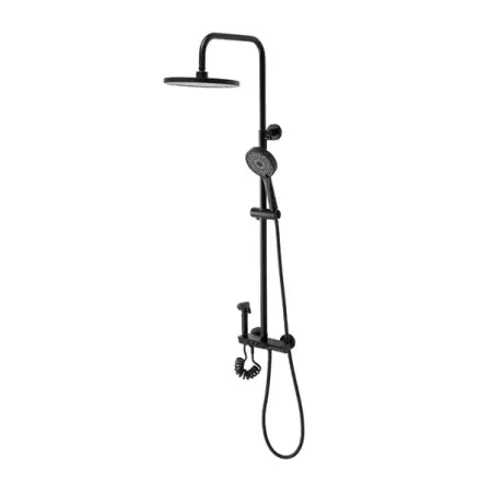 Coloane de dus - Coloana de dus cu termostat Rea Max negru mat plus dus igienic