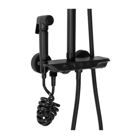 Coloana de dus cu termostat Rea Max negru mat plus dus igienic [7]