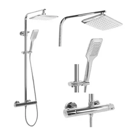 Coloana de dus cu termostat Rea Tom palarie 1 functie crom lucios [1]