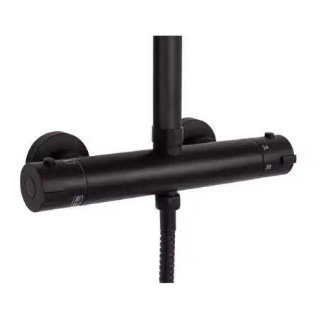 Coloana de dus cu termostat Rea Tom palarie 1 functie negru mat [2]