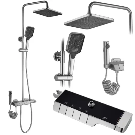Coloane de dus - Coloana de dus cu termostat Rob Nichel Inox Periat, Rea