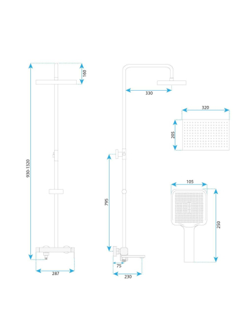 Coloana de dus dus Rea Arlo negru [7]