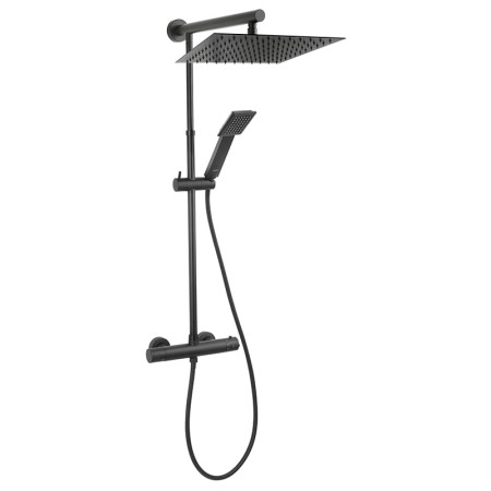 Coloane de dus - Coloana de dus Ferro, Trevi Square Black, cu baterie dus termostatata, negru mat