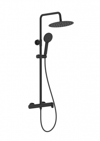 Coloane de dus - Coloana de dus monocomanda Vega Plus rotunda finisaj negru mat