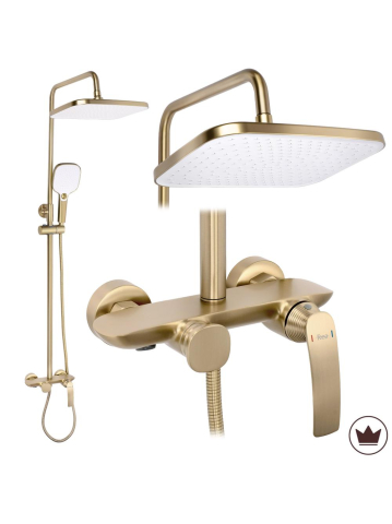 Sisteme de dus - Set dus premium Rea Como M1 auriu periat baterie monocomanda montaj suprafata