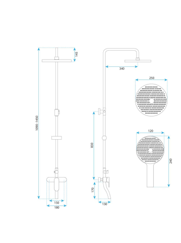 Coloana de dus REA DROP titan [10]