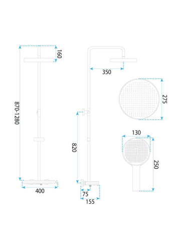 Coloana de dus REA Farel negru [9]
