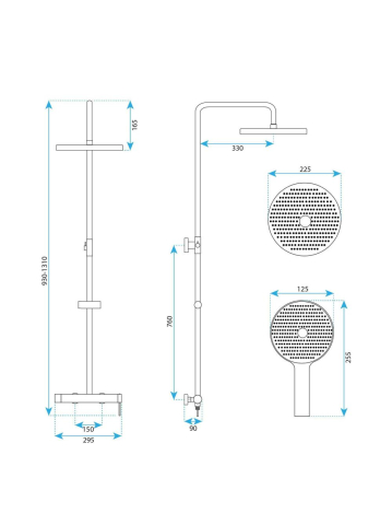 Set dus aplicat Rea Foss Clif finisaj titan monocomanda bara reglabila Anti-Calc [8]