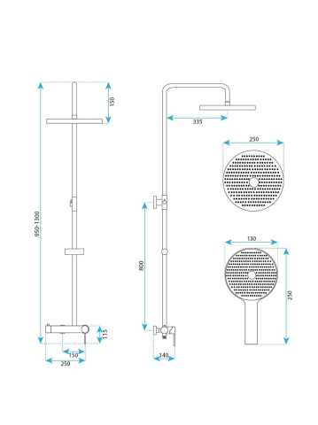 Set dus Rea Foster nickel periat baterie monocomanda montaj suprafata [10]