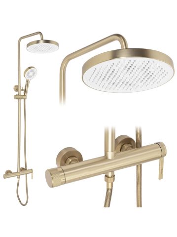Sisteme de dus - Set dus aparent Rea Grace auriu periat monocomanda reglare inaltime 855-1235 mm