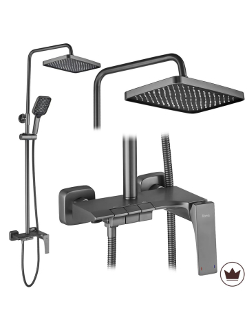 Sisteme de dus - Set dus aparent Rea Joe finisaj Titan alama ABS baterie monocomanda pipa cada fixa Anti-Calc