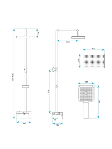 Set dus aparent Rea Joe finisaj Titan alama ABS baterie monocomanda pipa cada fixa Anti-Calc [9]