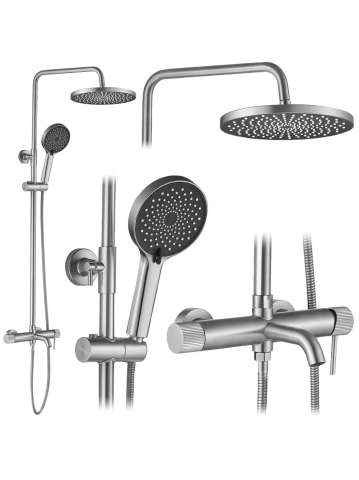 Coloana de dus Rea Lungo Stripe crom periat [0]