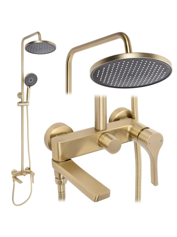 Set dus premium Rea Maxim auriu periat baterie monocomanda montaj suprafata [10]