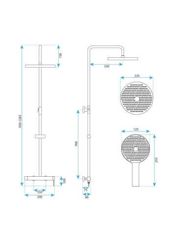 Coloana de dus Rea Rivo negru [6]