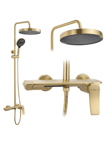 Set dus Rea Vision auriu periat baterie monocomanda coloana reglabila pipa pivotanta [7]