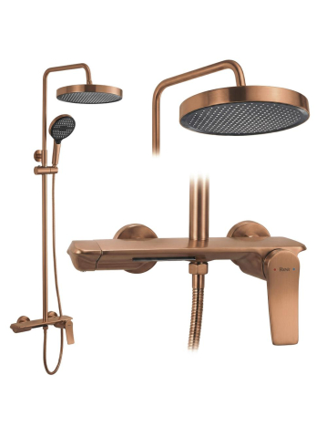 Set dus Rea Vision cupru periat baterie monocomanda montaj suprafata 805-1145 mm [8]