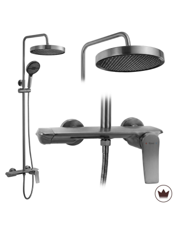 Coloane de dus - Set dus Rea Vision finisaj titan baterie monocomanda montaj suprafata pipa pivotanta