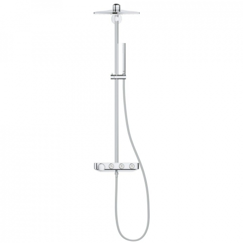 Coloana dus cu baterie si termostat Grohe Euphoria SmartControl 310 Cube Duo, alb/crom [1]
