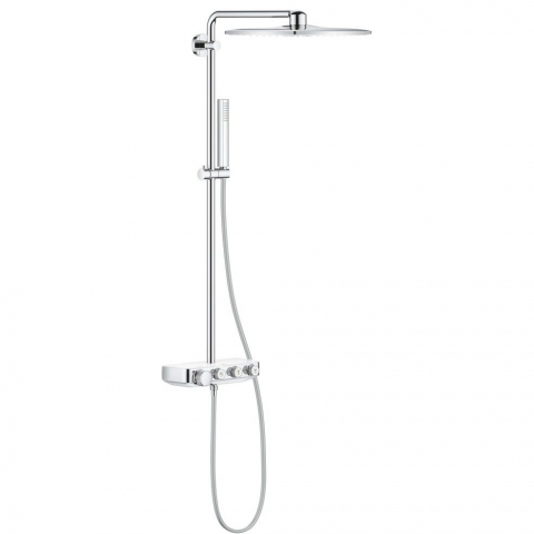 Coloane de dus - Coloana dus cu baterie si termostat Grohe Euphoria SmartControl 310 Cube Duo, alb/crom