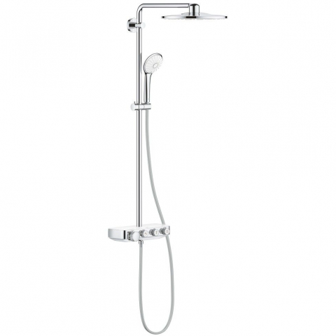 Coloane de dus - Coloana dus cu baterie si termostat Grohe Euphoria SmartControl 310 Duo, alb/crom