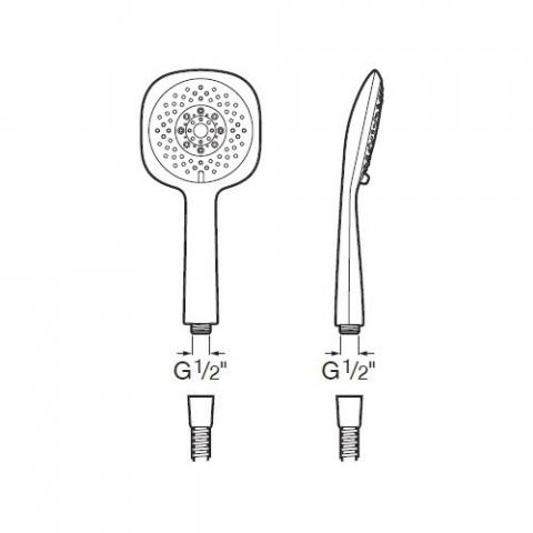 Coloana dus cu baterie si termostat Roca Deck, cap dus 36x24 cm [6]