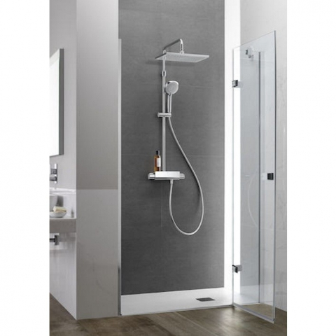 Coloana dus cu baterie si termostat Roca Deck, cap dus 36x24 cm [12]